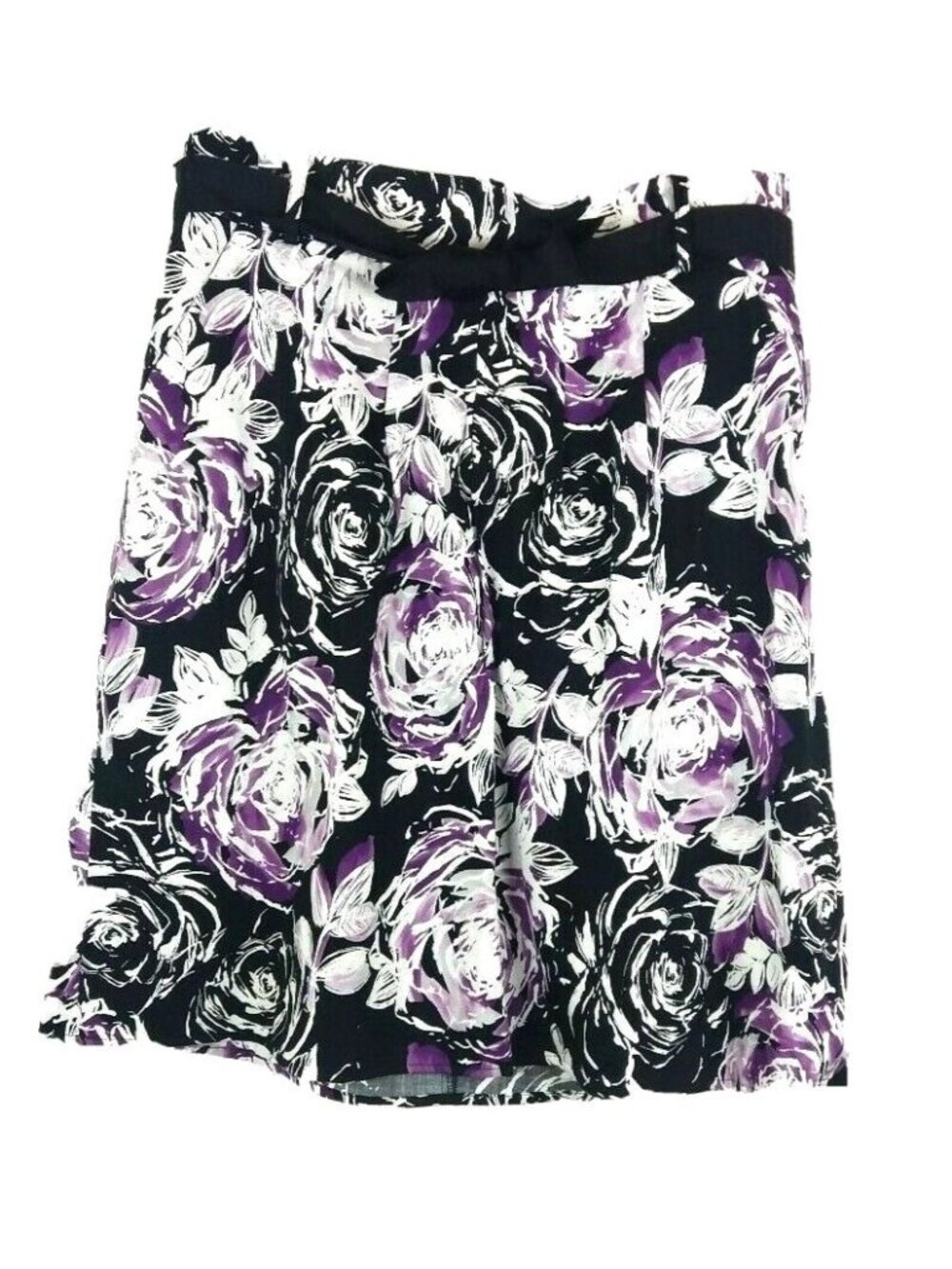 Liz and Co Purple Floral Skirt 8 Flowers New